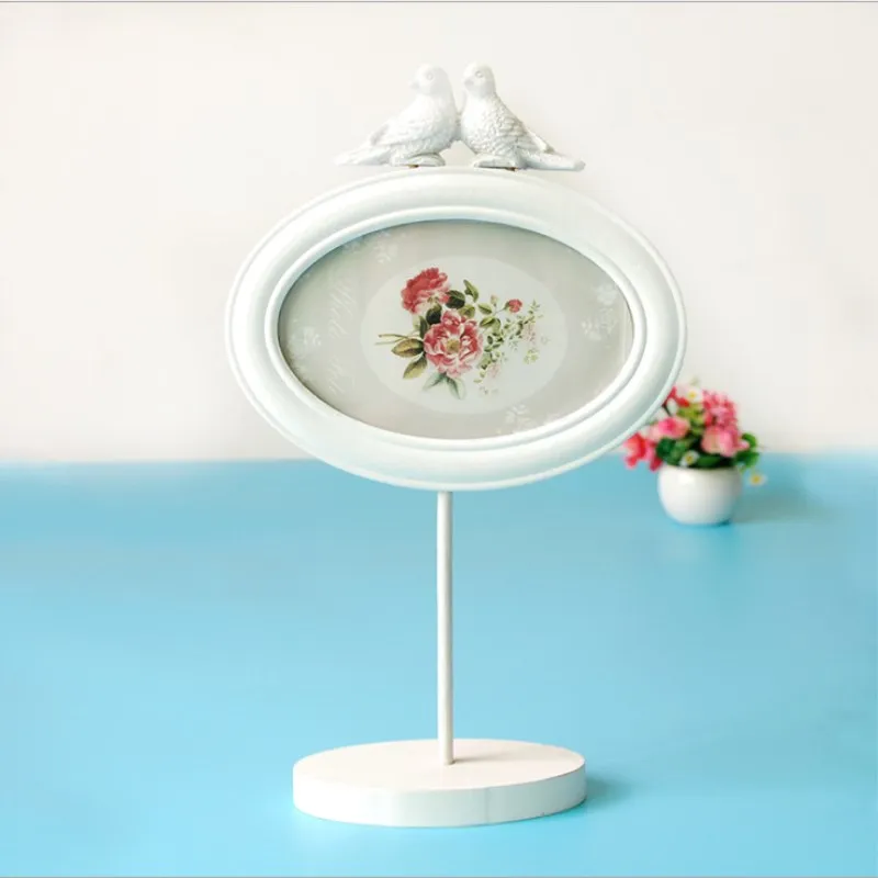 Творческий белый овал стоящая рамка для фотографий Европейский пастырской Стиль