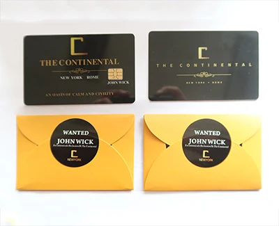 2pcs suit card 5 шт. костюм 1:1 Джон уик фильм реквизит литой цинковый сплав коллекция золотые монеты с континентальной гостиничной картой лучший Европейский подарок - Цвет: 2pcs suit card