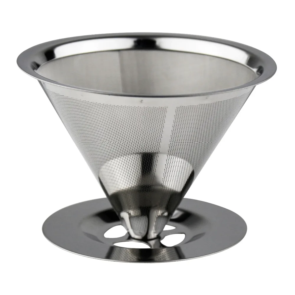 Еда класса Нержавеющая сталь многоразовые Кофе фильтр безбумажной залить Maker