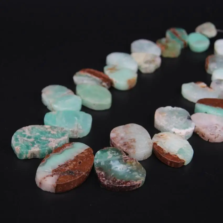 15 5 &quot/нитка натуральный Chrysoprase верхние просверленные плиты в произвольной форме