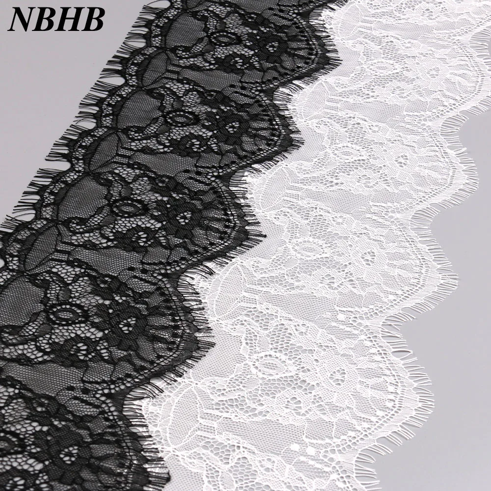 NBHB Горячая 15 см широкая вуаль вышитая белая черная блестящая ткань для ресниц