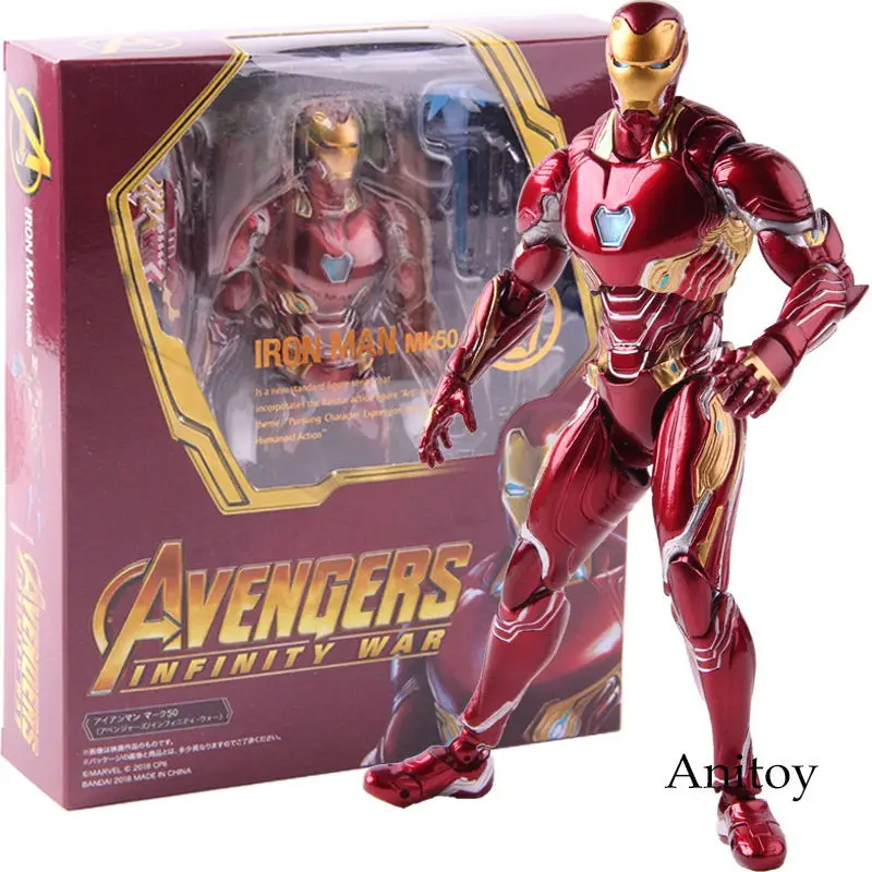 B with retail box Figuarts СВЧ Железный человек MK50& Tamashi сценические ПВХ Фигурки Marvel Мстители Бесконечность войны со знаком Железного человека 50 Коллекционная модель игрушки - Цвет: B with retail box