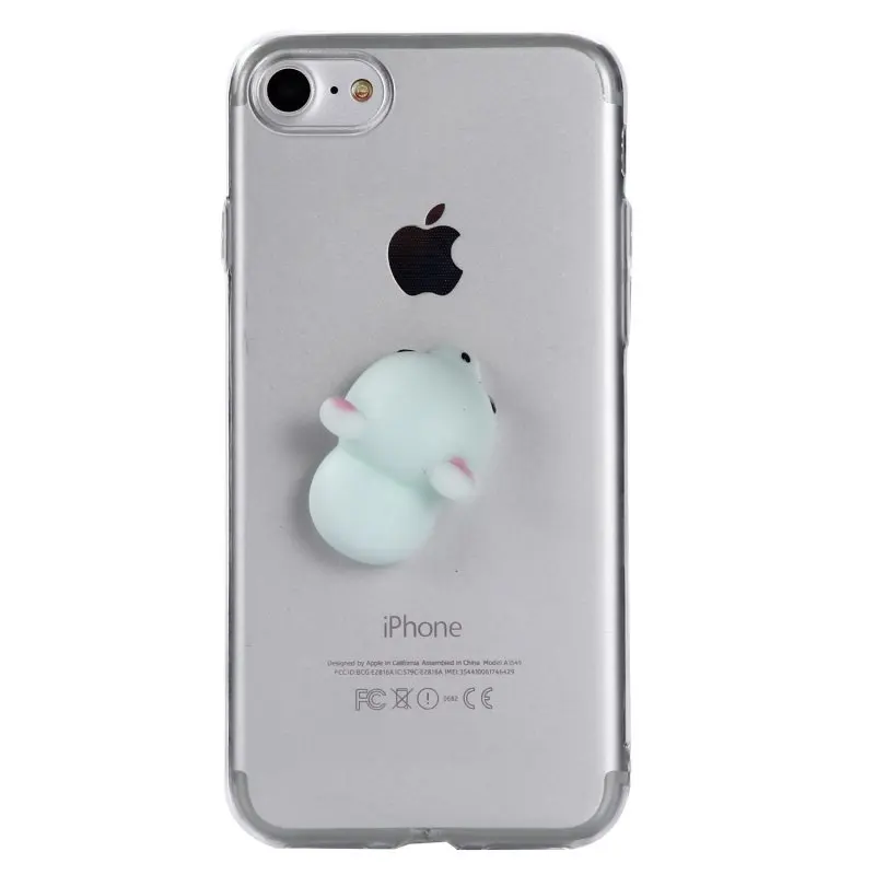 Для iPhone SE 3D милый мягкий Чехол резиновый Кот утка Capinha для 5 5S 6 6s s 7 8 Plus 6Plus 7Plus X Hoesje