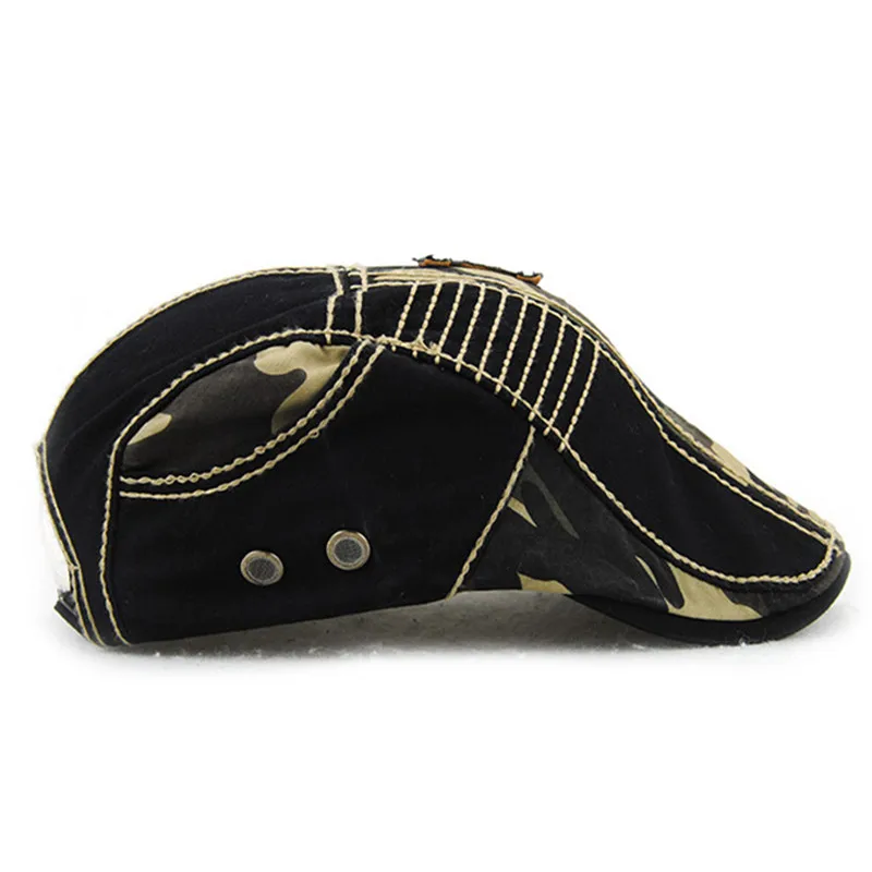 Кепка мужская камуфляжная дышащий берет из промытого хлопка регулируемый размер