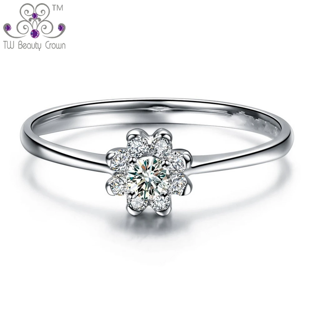 Женское кольцо из серебра 925 пробы с фианитом|rings for women|ring forflower ring |
