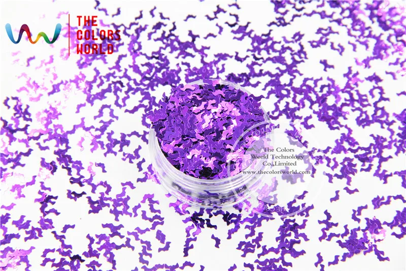 Фиолетовый цвет форма летучей мыши Размер: 5 мм блестки пайетки для дизайна