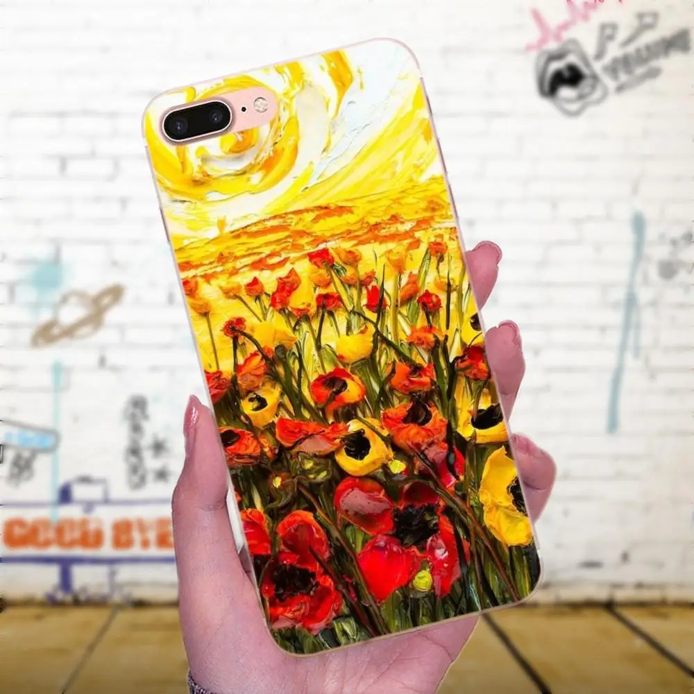 Уникальный для Apple iPhone X XS Max XR 4 4S 5 5C 5S SE 6 6S 7 8 Plus картина маслом цветок подсолнух |