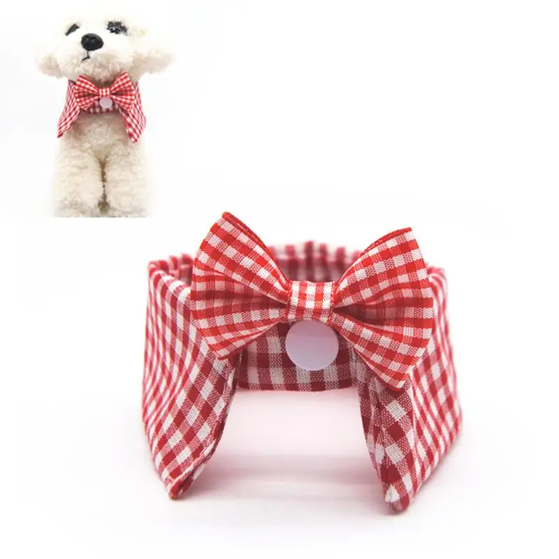 1pc Cotton Dog Bandana Pet Cat Kitten Collar Puppy Scarf Neckerchief Small Medium Dog Collars Pet Tie Accessories Chihuahua