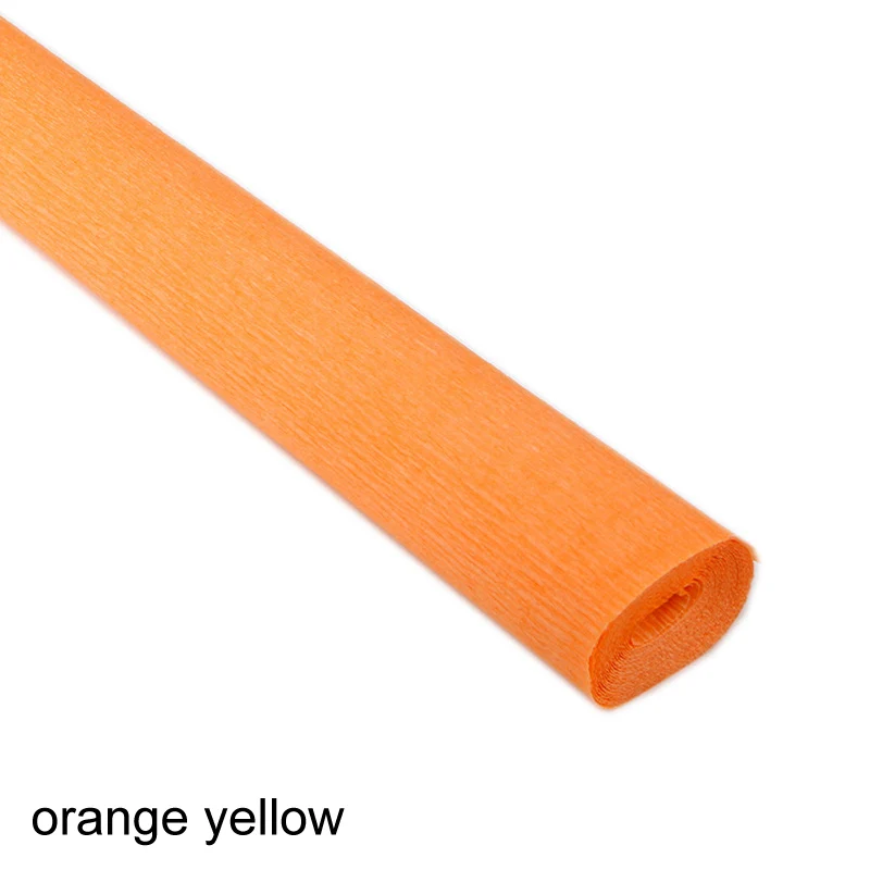 orange yellow Детский сад складной Скрапбукинг подарки крепированная бумага ремесло DIY цветок оберточная гирлянда 250x50 см декоративное оригами 21 цвет - Цвет: orange yellow