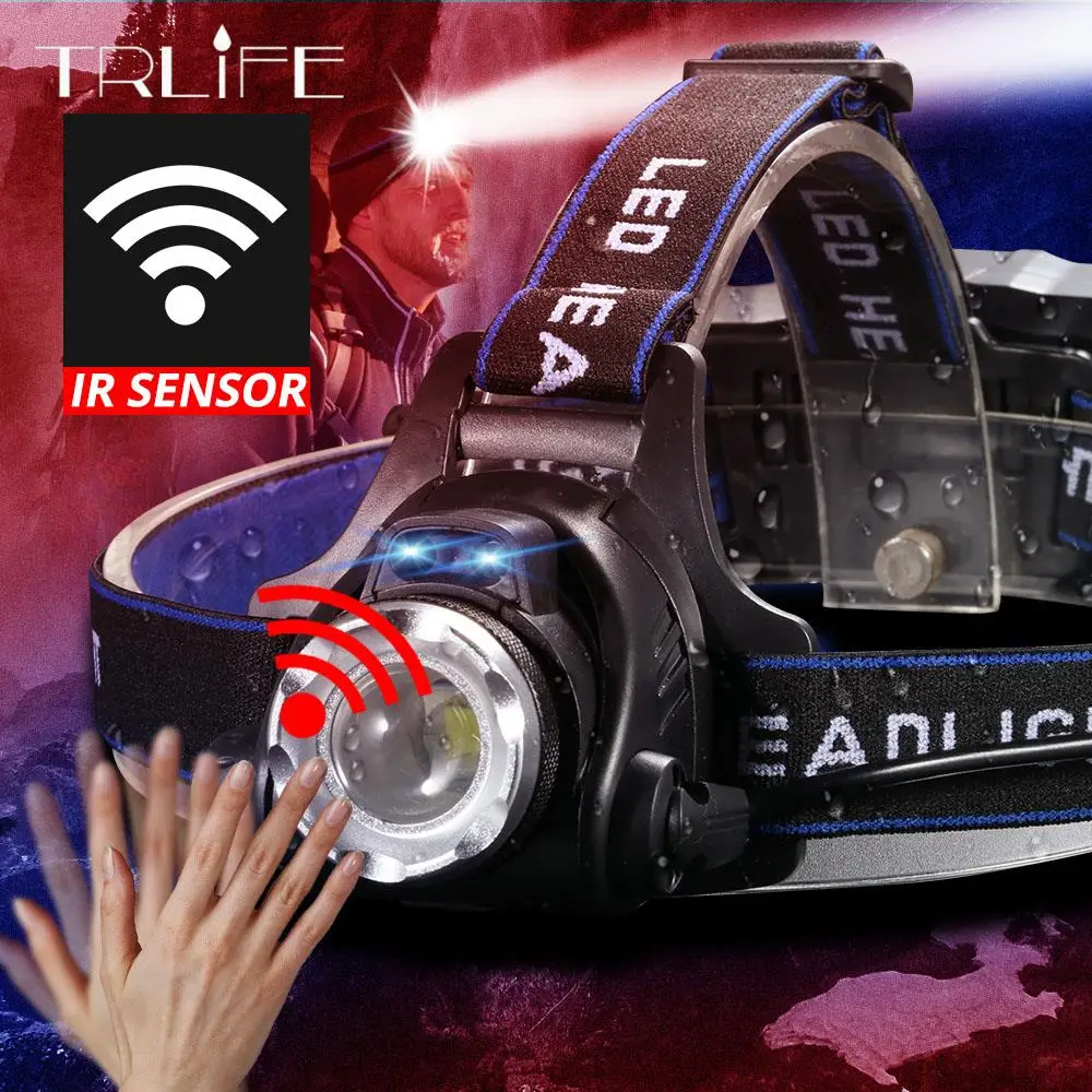 7000лм самый мощный ИК-датчик налобный фонарь T6/L2/V6 налобный фонарь USB Перезаряжаемый рыболовный фонарь с зумом водонепроницаемый Lanterna
