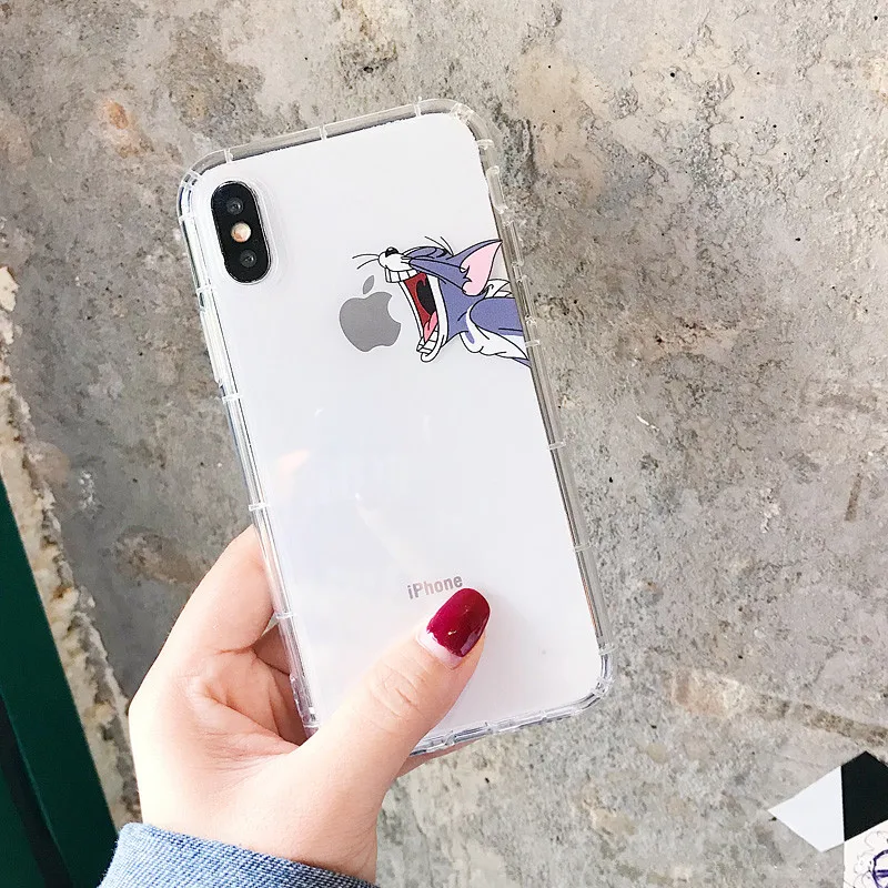 Забавный мультяшный чехол для телефона iphone X XS Max XR милый кот Том 8 7 6 6S Plus Мягкие