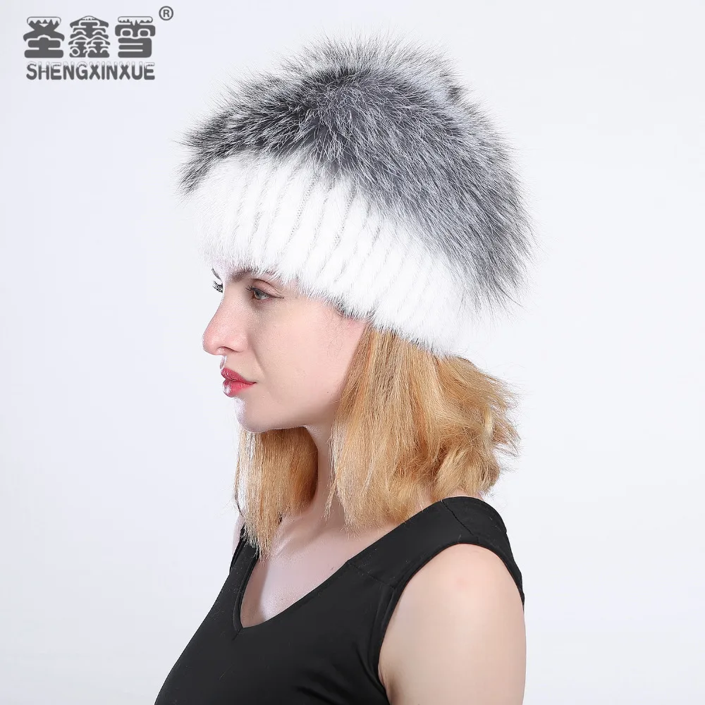 2017 Лидер продаж модные зимние теплые женские вязаные шапки норковые
