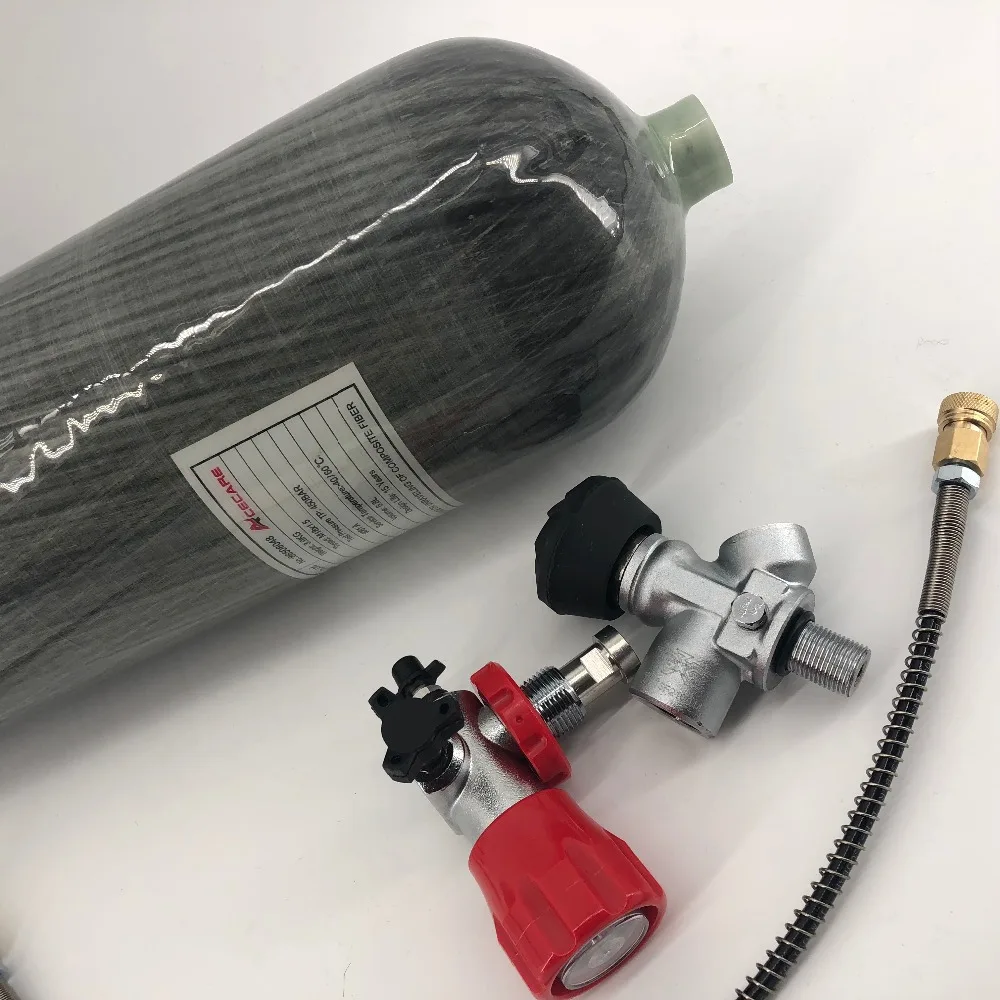 AC168301 Acecare 300 бар сжатого воздуха Пейнтбол/PCP/6.8L бак/цилиндр для Акваланга/дайвинг бак с клапаном и заполняющая станция трубка