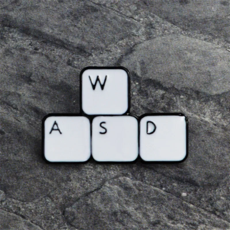 WASD заколки для клавиатуры компьютерные геймерские значки броши ювелирные