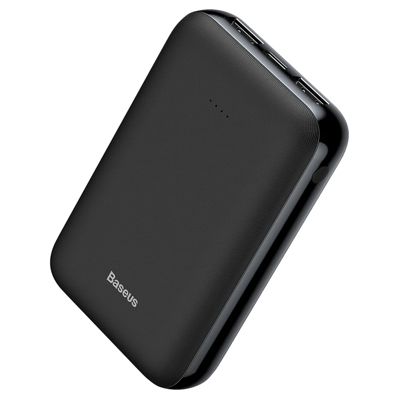 Baseus 10000 мАч Внешний аккумулятор для iPhone 6, 6 s, 7, 7 S, 8 s, amsung, huawei, Xiaomi, внешний аккумулятор, зарядное устройство для путешествий, внешний аккумулятор с usb-кабелем, 1 м - Цвет: Black