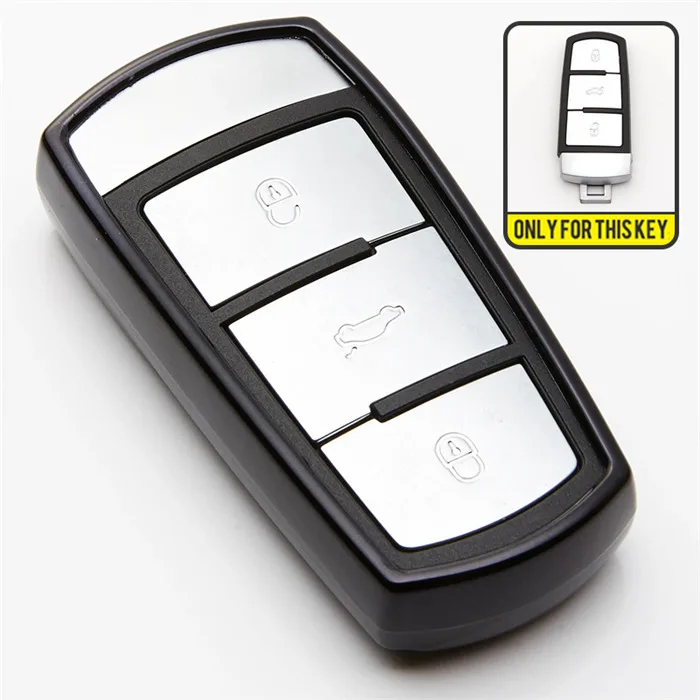 black only case ТПУ чехол для автомобильных ключей в виде ракушки для Volkswagen Passat B6 CC Magotan B7 B7L R36 B5 3C 2010 2011 2012 2013 B8 B8L A91 - Название цвета: black only case
