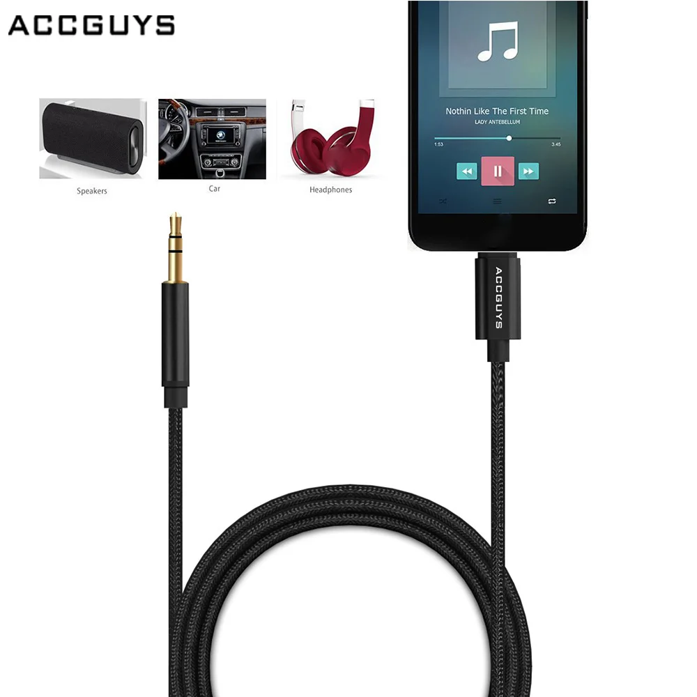 ACCGUYS 3 5 мм разъем для наушников аудио конвертер автомобильный шнур AUX iPhone 7 6 8 Plus X XS
