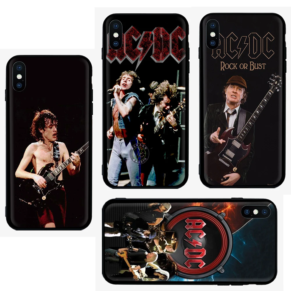 Ac dc acdc ТПУ Мягкий силиконовый чехол-накладка для Apple iPhone 5 5S SE 6 6S 7 8 Plus X XR XS 11 Pro Max