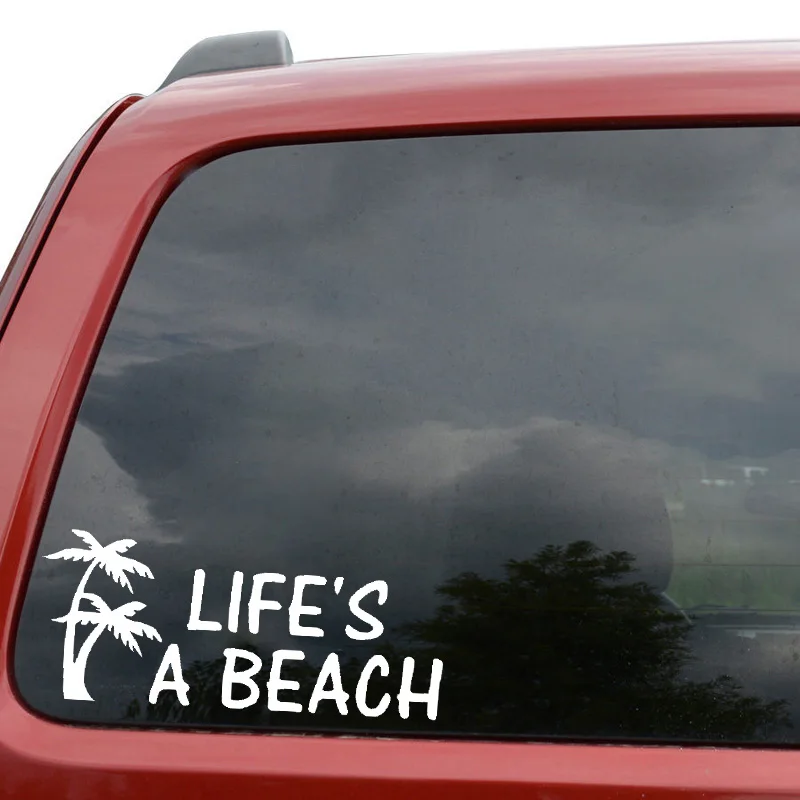 QYPF 19 2 см * 8 1 LIFE'S A BEACH Различные графические слова виниловые автомобильные наклейки острые оконные
