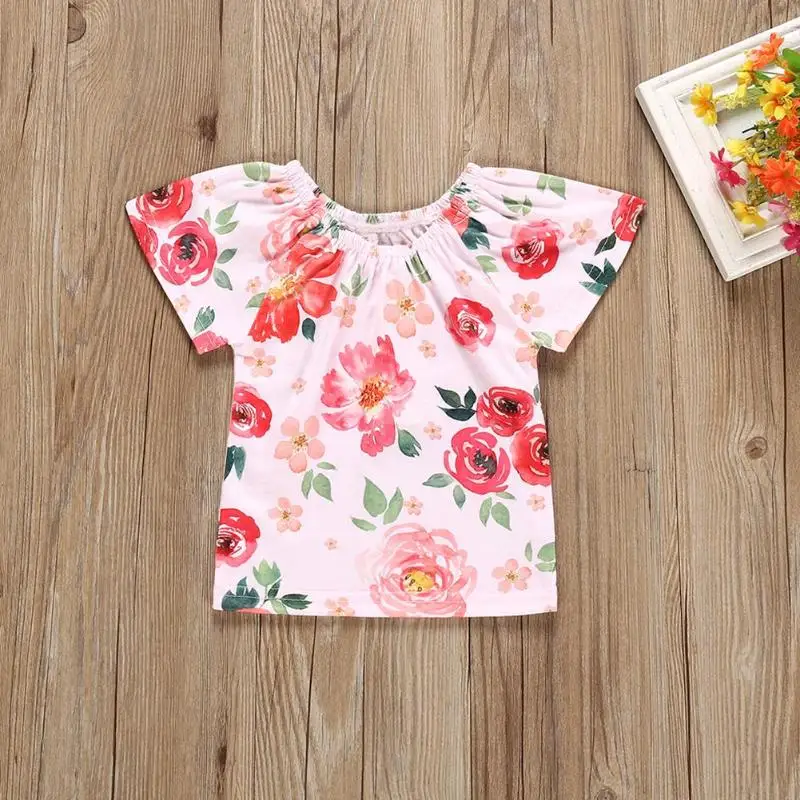 2 шт. Детская футболка с коротким рукавом и бантом|Комплекты одежды| |