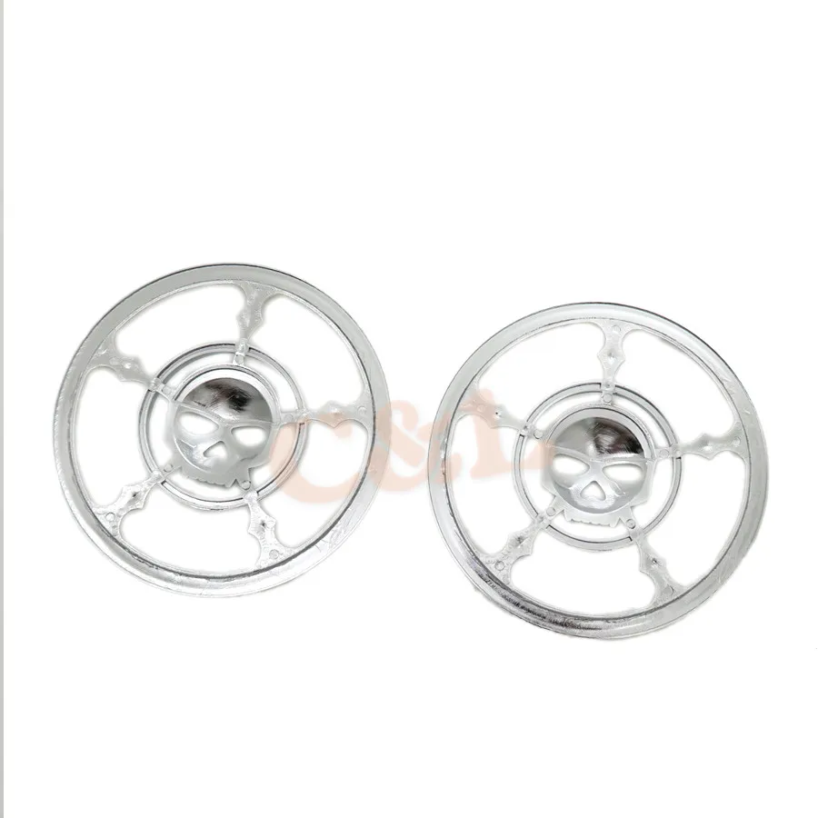 Пара хромированный динамик в форме черепа обшивка Гриль Крышка для Harley Touring Electra