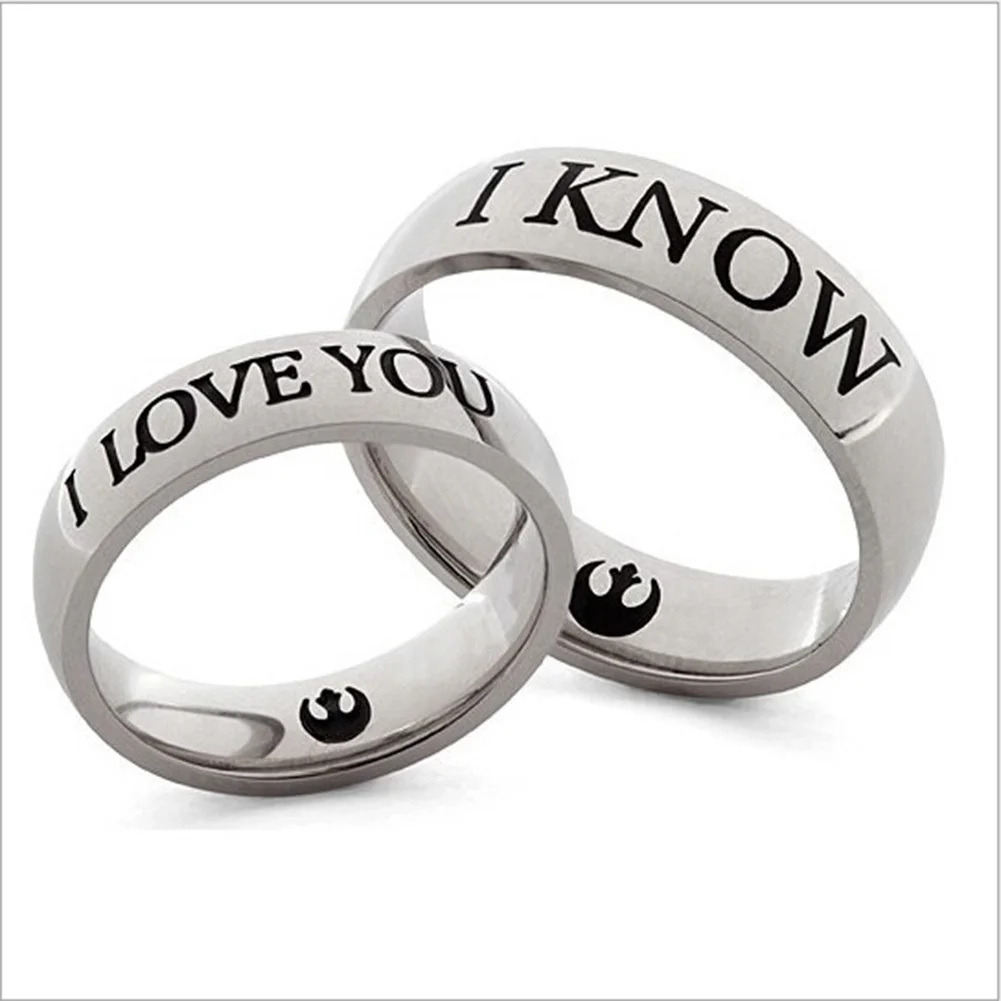 I Love You-I Know-серебряный парный набор колец, Юбилейный набор колец, обручальные кольца, кольцо для женщин и мужчин, титановое стальное кольцо