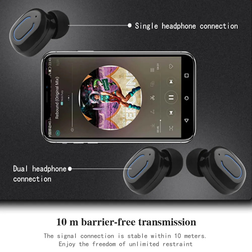 2019 Новинка T18S невидимые Bluetooth наушники 5 0 TWS мини беспроводные стерео глубокий бас