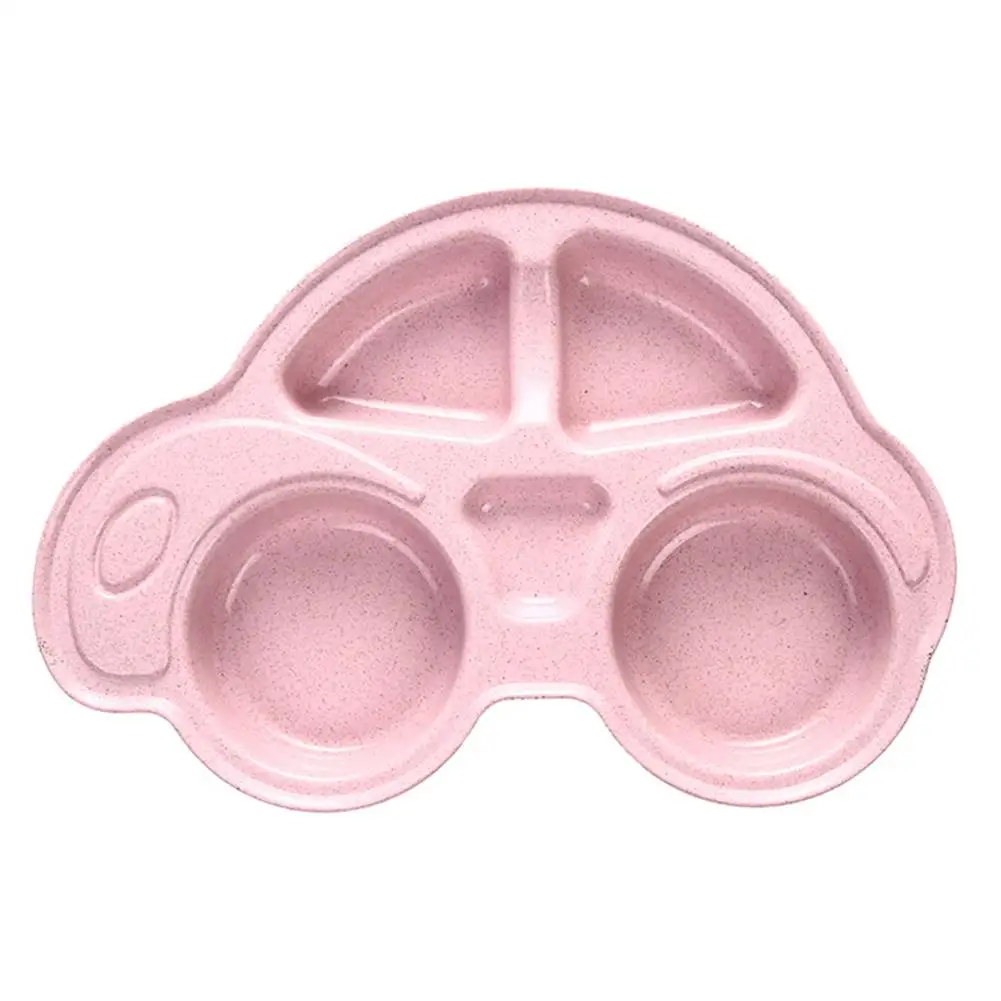 pink TPFOCUS милые блюда с героями мультфильмов, автомобильная форма, чаша, тарелка, детское отделение для кормления, посуда, набор тарелок, простая безопасная посуда - Цвет: pink
