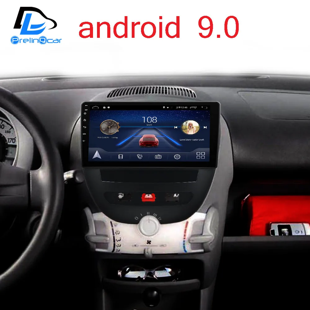Android 9,0 автомобильная система ips сенсорный экран стерео для ≥get 107 Toyota Aygo Citroen C1 2005-2013 лет стерео