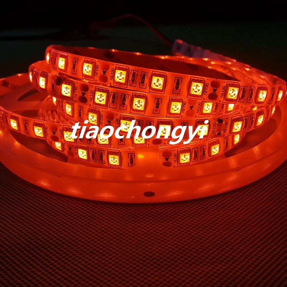 5 м оранжевый 600nm SMD 5050 300 светодиоды полосы света лампы 12VDC Black PCB водонепроницаемый