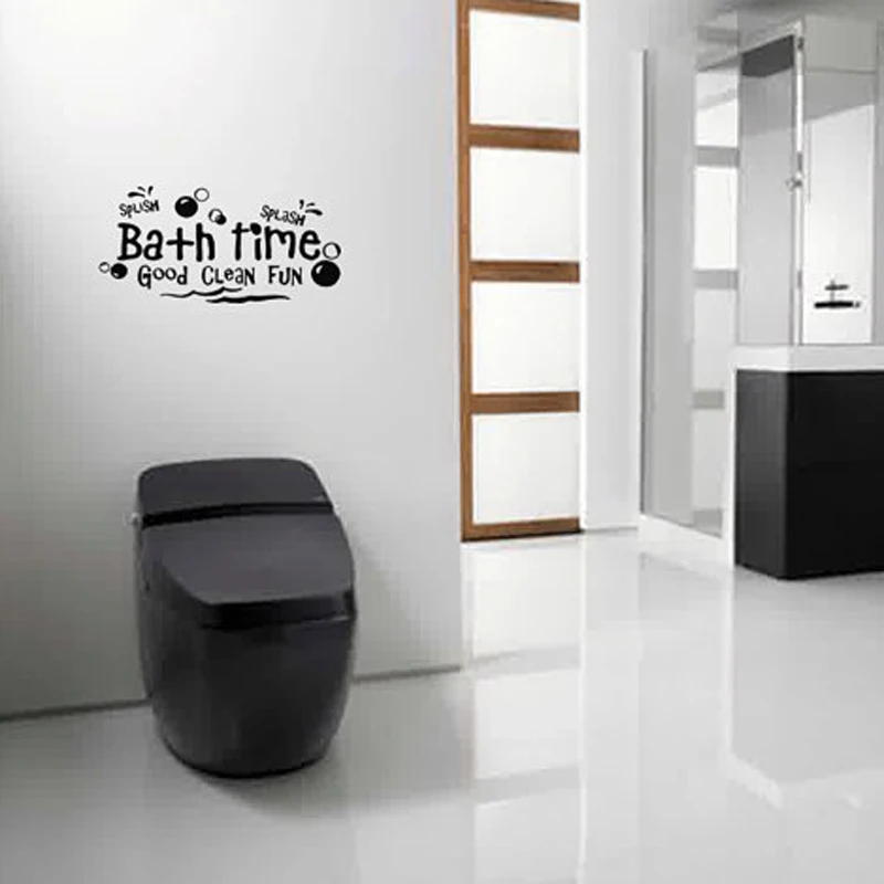 Виниловые наклейки на стену splash-bath-time-bubbles для Настенный декор ванной комнаты