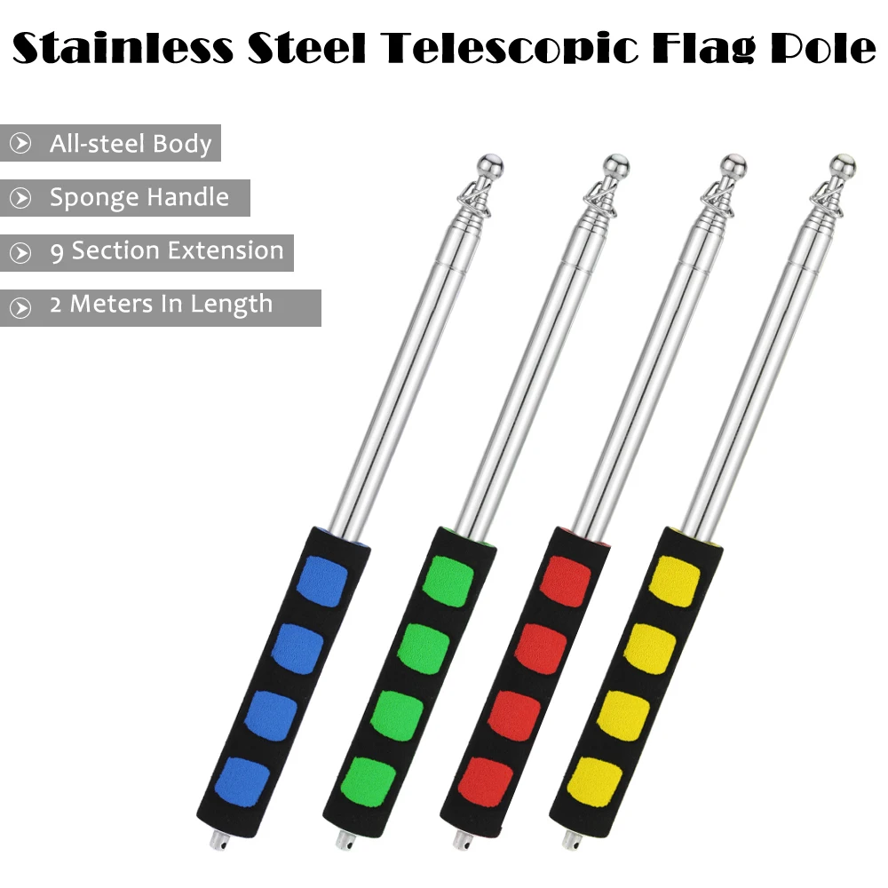 Нержавеющий телескопический флагшток 2 Метра Открытый для учительских обучающий
