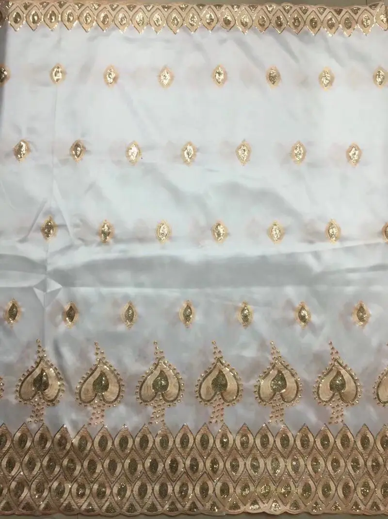 Синий и цвет золотистый Джордж кружевной ткани с блестками в африканском стиле