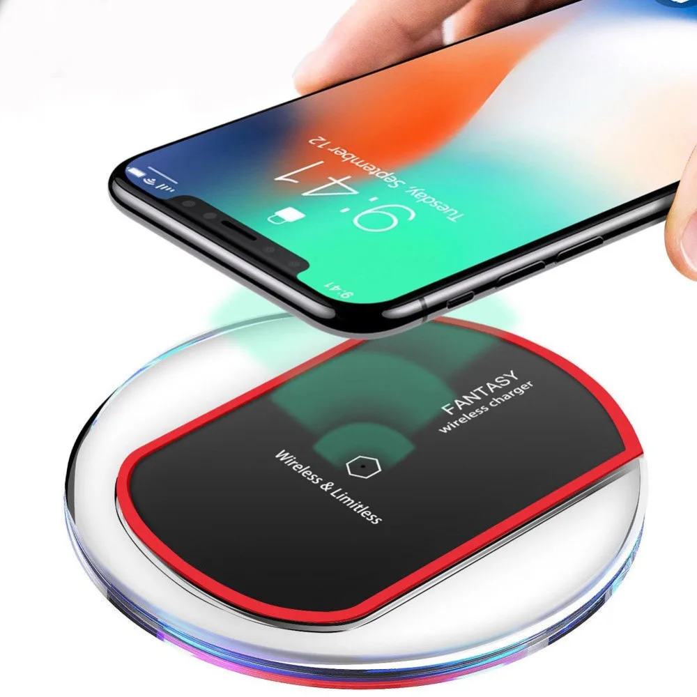 QI Беспроводной Зарядное устройство зарядки Сельма Pad Dock Коврики для IPhone X 8 плюс