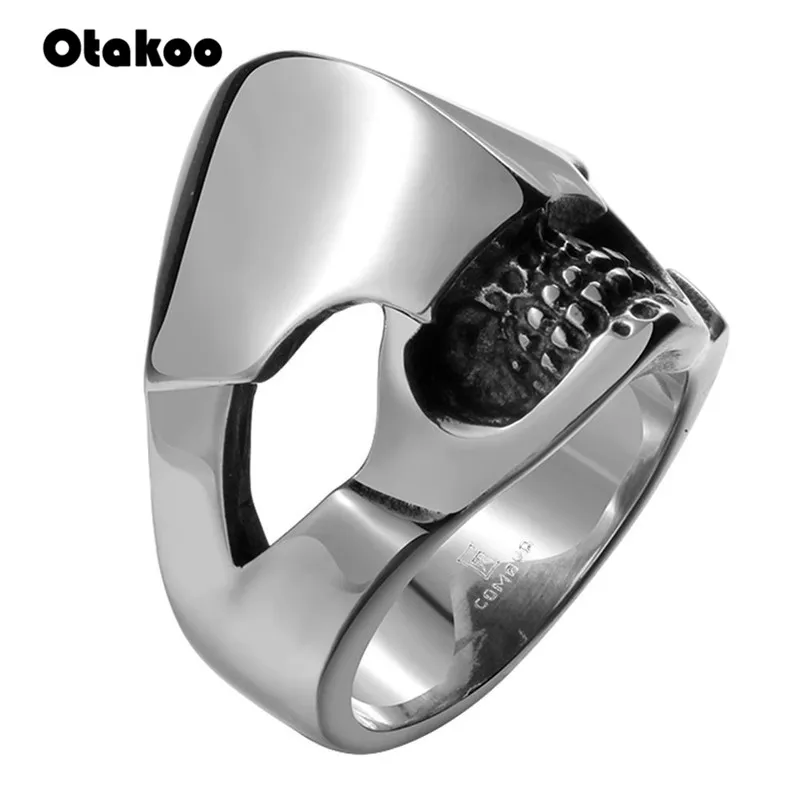 Otakoo 316L кольца из нержавеющей стали с инопланетянином черепом для мужчин