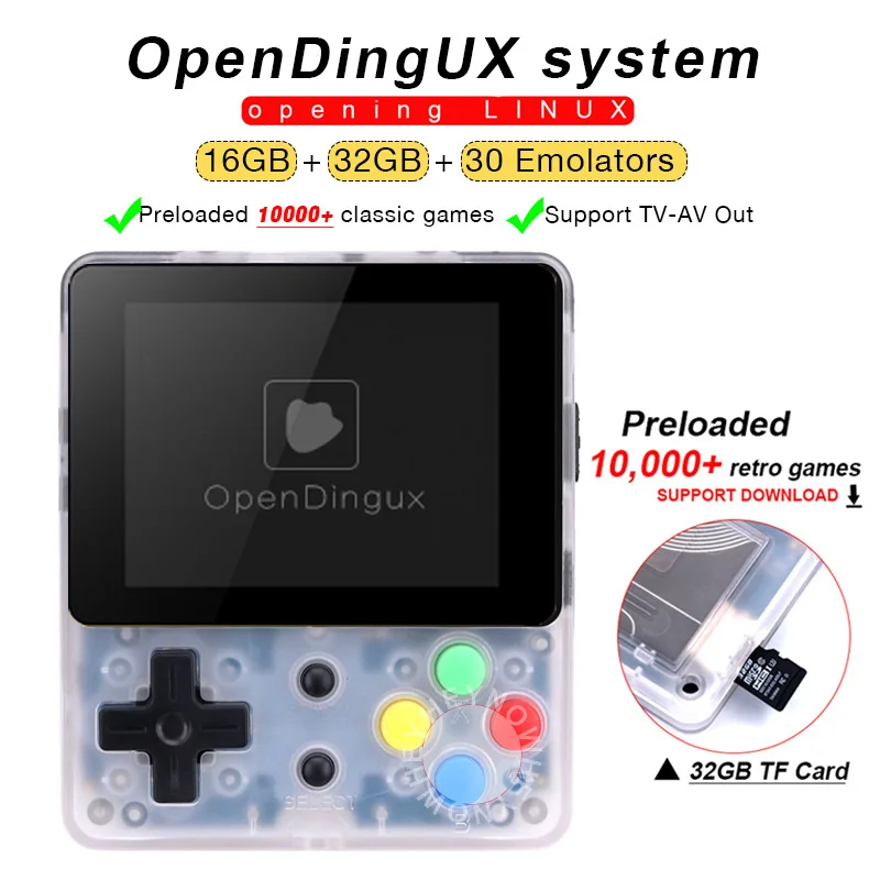 white with 32gb TF Открывающаяся Linux Ретро игровая консоль 2,6 дюймов LDK ностальгические Детские ретро игры мини Семейные ТВ Видео консоли мини портативный плеер - Цвет: white with 32gb TF