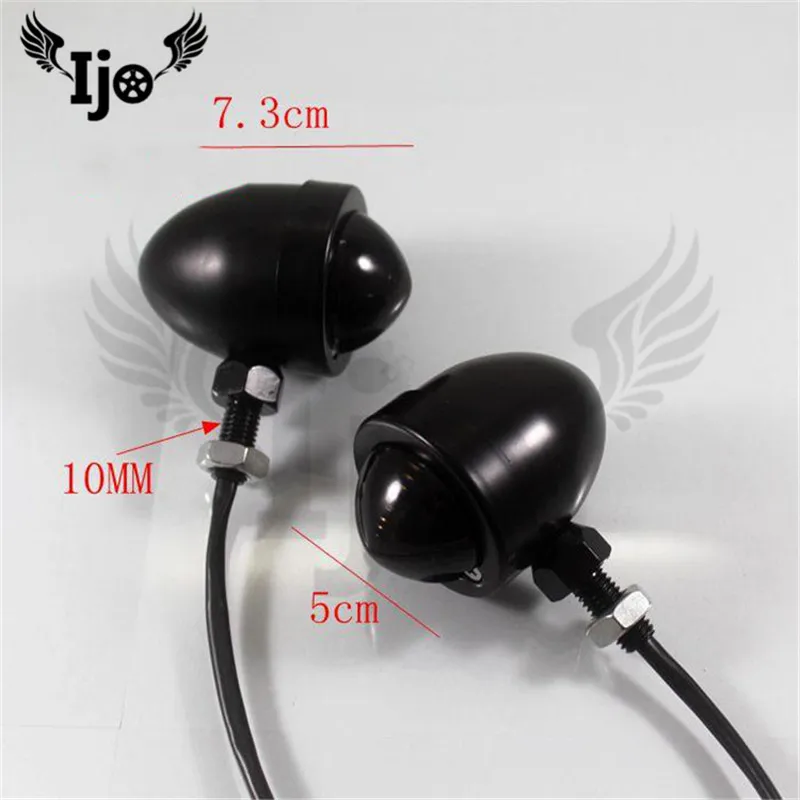 Motorcycle Retro Black Grill Bullet Amber Bulb LED Turn Signal Indicator Light for Harley Honda Suzuki Kawasaki |