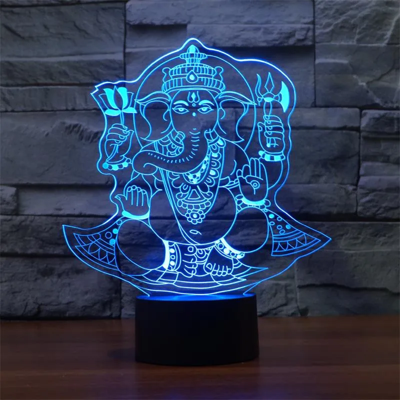 Ganesh светодиодный сенсорный RGB настольная лампа для рождественской атмосферы 3D