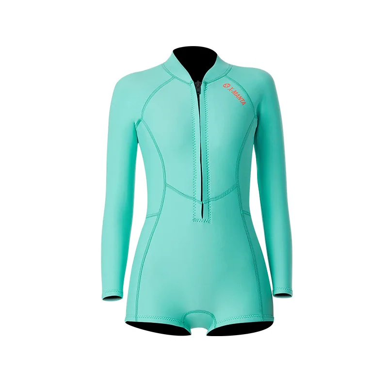 Blue bikini DIVE& SAIL, новинка, женский бикини, 1,5 мм, гидрокостюм, анти-УФ, с длинным рукавом, купальный костюм для дайвинга, плавательный костюм, серфинг, Сноркелинг, чулки - Цвет: Blue bikini