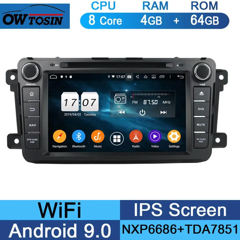 64G " ips 1920*1080 8 ядерный 4 Гб ОЗУ+ 64 Гб ПЗУ Android 9,0 автомобильный dvd-плеер для Mazda CX-9 CX9 CX 9 2012 2013 DSP радио gps Parrot BT Adas - Цвет: 64G