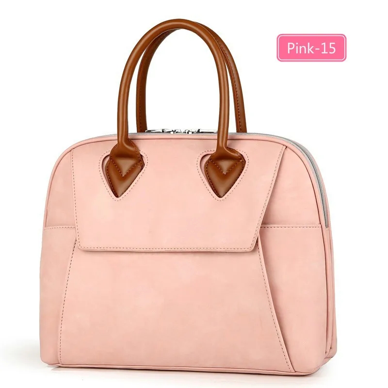 Pink-15 Женский портфель, сумки 1" 14" 1", PU, водонепроницаемый, дизайнерская, для девушек, для ноутбука, сумка для ноутбука, женская сумка-мессенджер для женщин, Bolsa Feminina - Цвет: Pink-15