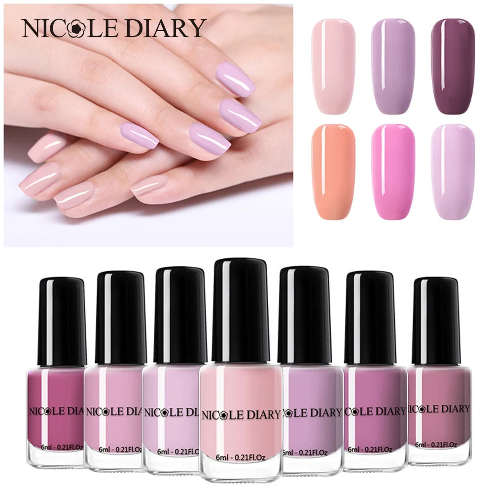 Лак для ногтей NICOLE DIARY Series 6 мл лак дизайна розовый на водной основе