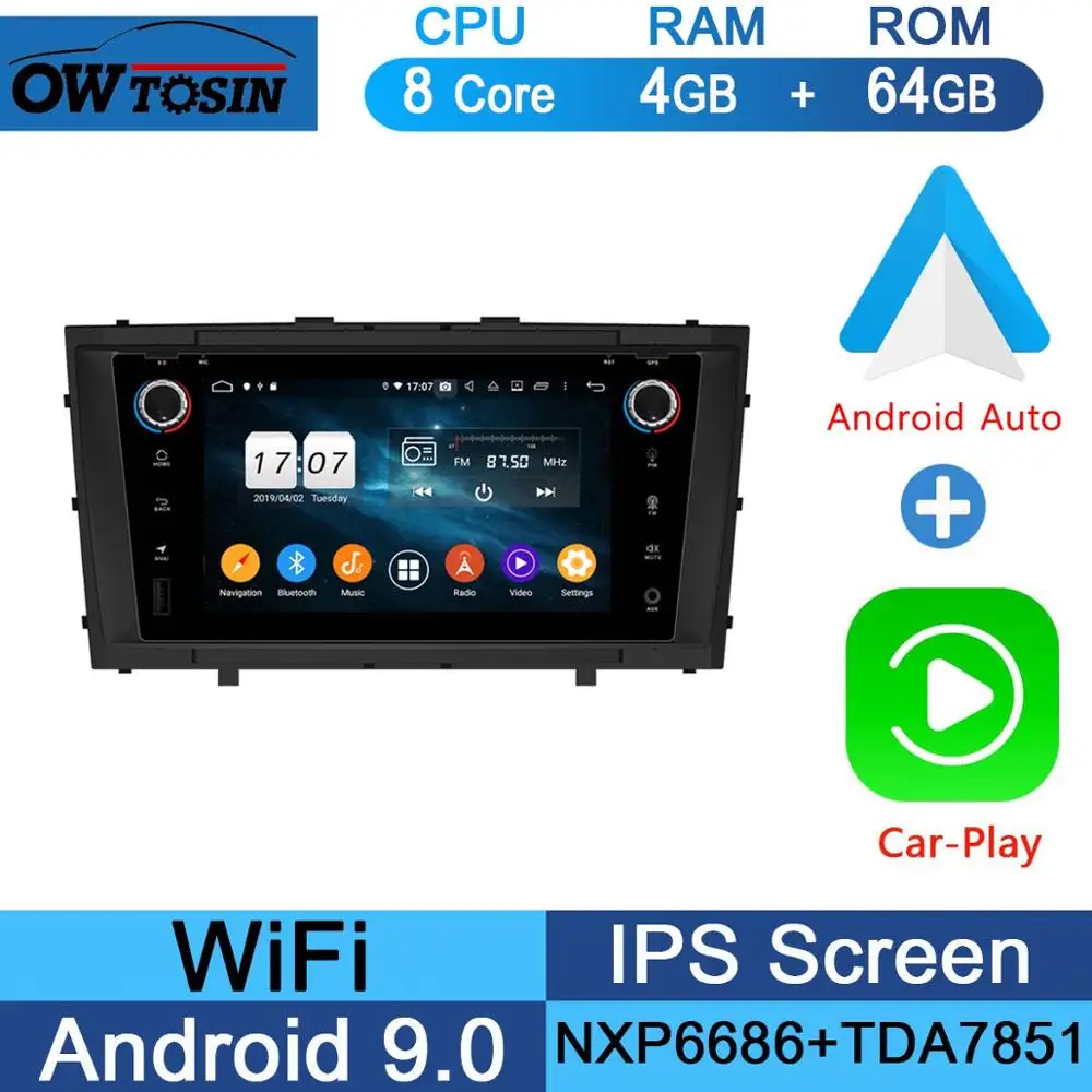 64G CarPlay Android " ips 1024*600 8 ядерный 4G+ 64G Android 9,0 автомобильный dvd-плеер для Toyota Avensis 2009 2010 2011 2012 2013 DSP радио gps - Цвет: 64G CarPlay Android