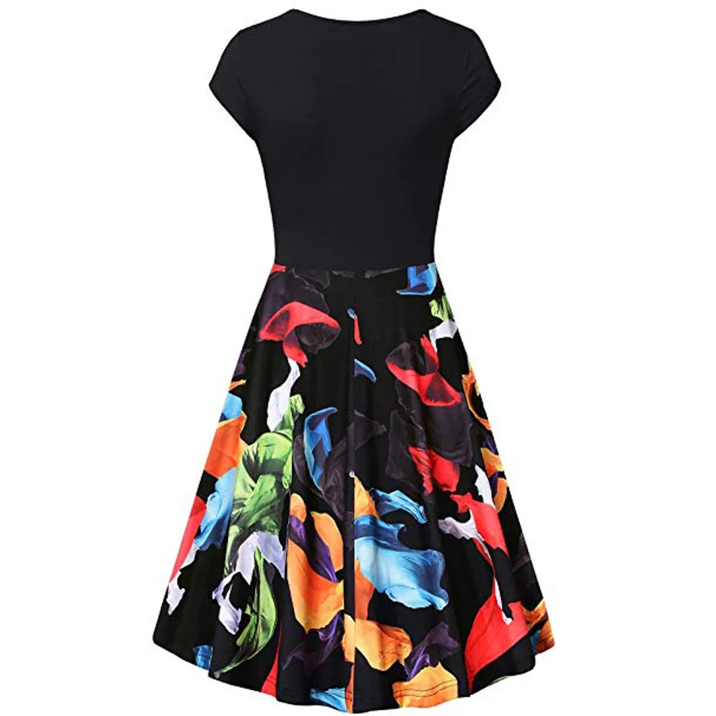 Женское короткое расклешенное платье SAGACE элегантное трапециевидной формы с