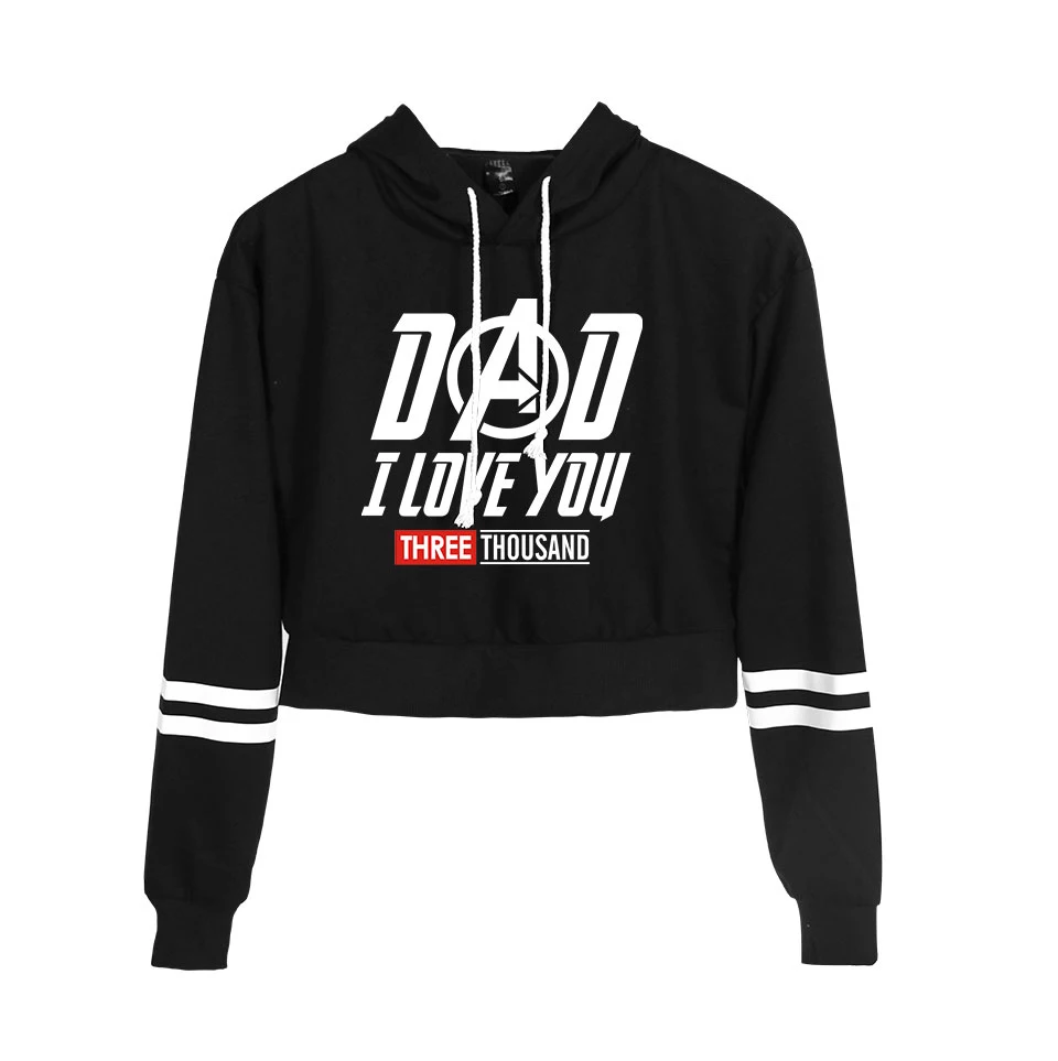Новый Harajuku модные худи укороченный Love You 3000 раз толстовка с капюшоном для женщин