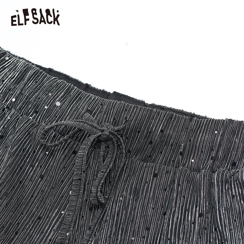 Женские шорты ELFSACK свободные сетчатые в горошек со шнуровкой Летняя женская