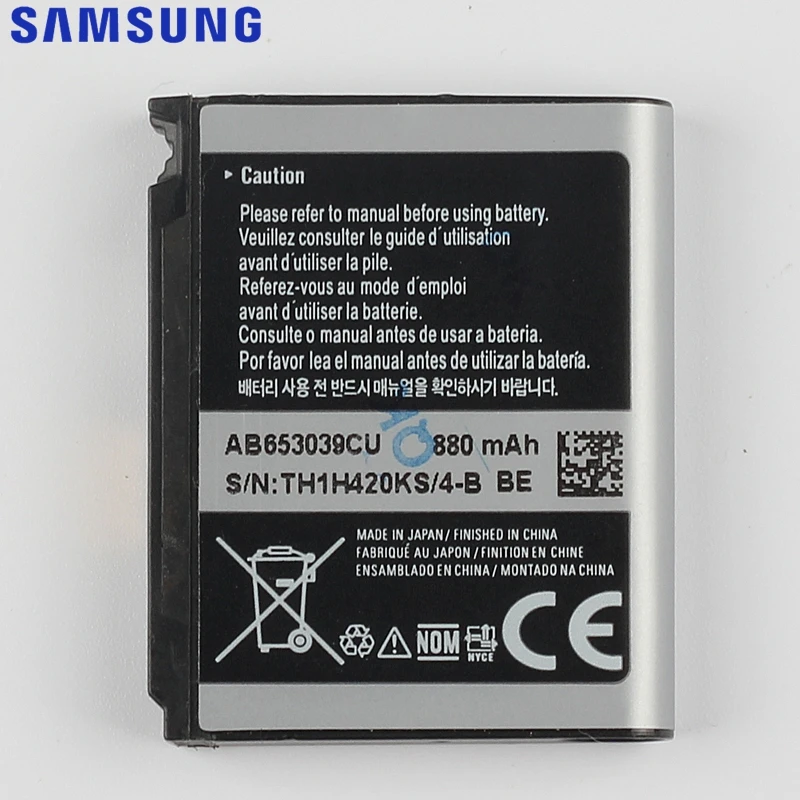 Оригинальная замена samsung Батарея для U900 S7330 F609 E958 U800E E950 U908E U808E AB653039CE AB653039CU AB653039CC AB653039CA