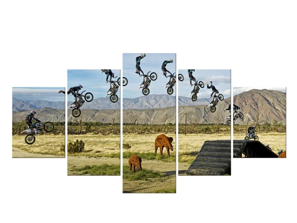 

5 шт. закат пастбища практика навыки Автомобиля Холст Картина Пейзаж Плакаты современные потолочные светильники Гостиная домашний Декор ст...