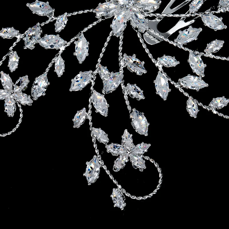 

Hair Pins New Fashion Jewelry Wedding Tiara Lovely Style Crown Full Zircon Elegant Ladies BC4925 Bridal Hair Combs Accessories