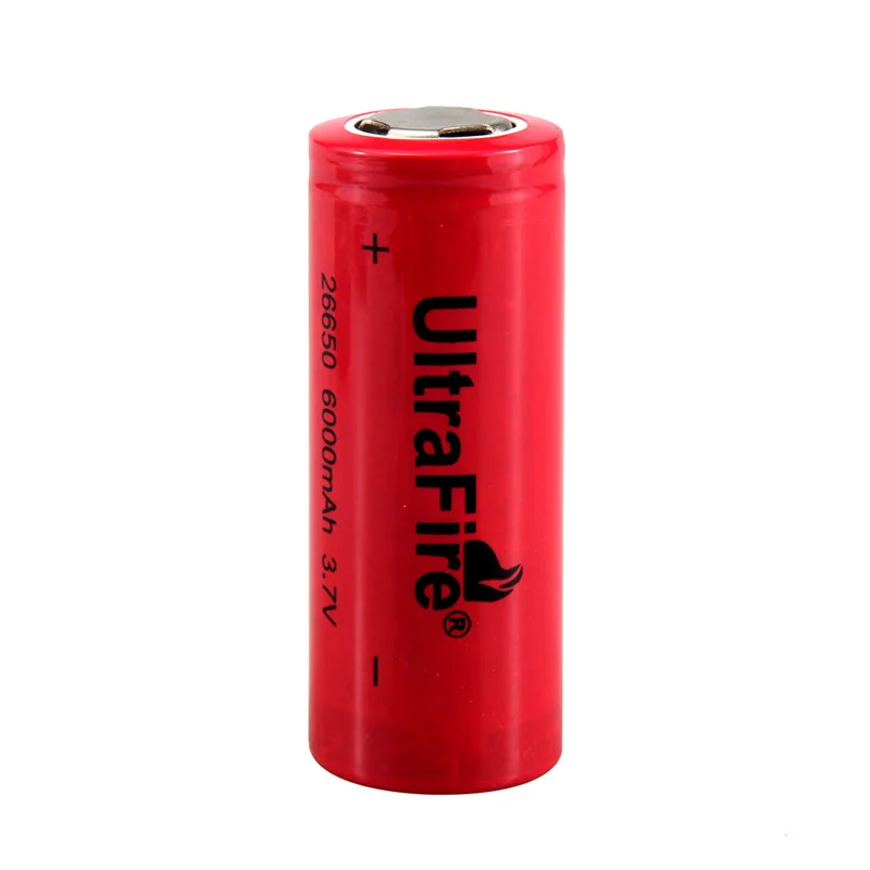 Перезаряжаемый литиевый аккумулятор UltraFire 26650 3 7 в 6000 мАч без фонарь фонарика